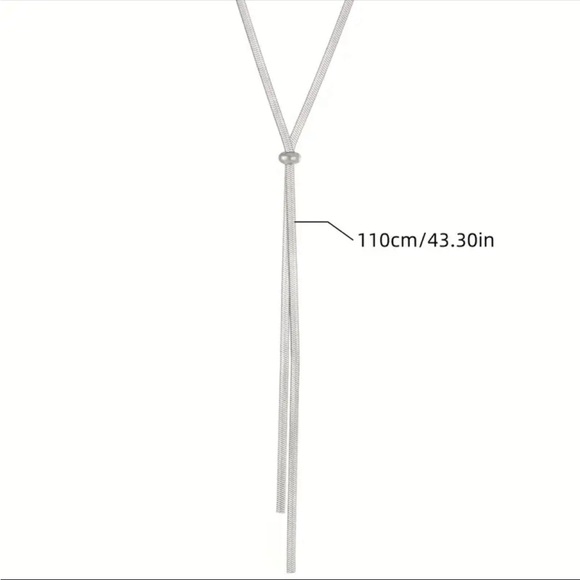 Gold Plated Lariat Necklace- Stainless Steel Adjustable Y-shaped tassel chain - Picture 9 of 10